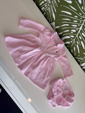 Ralph Lauren Pink Striped Baby Dress & Bloomers💘💘